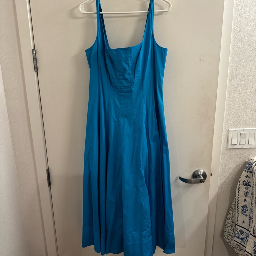 Worn Once STAUD Wells Midi Dress - Island Blue - Picture 3 of 7